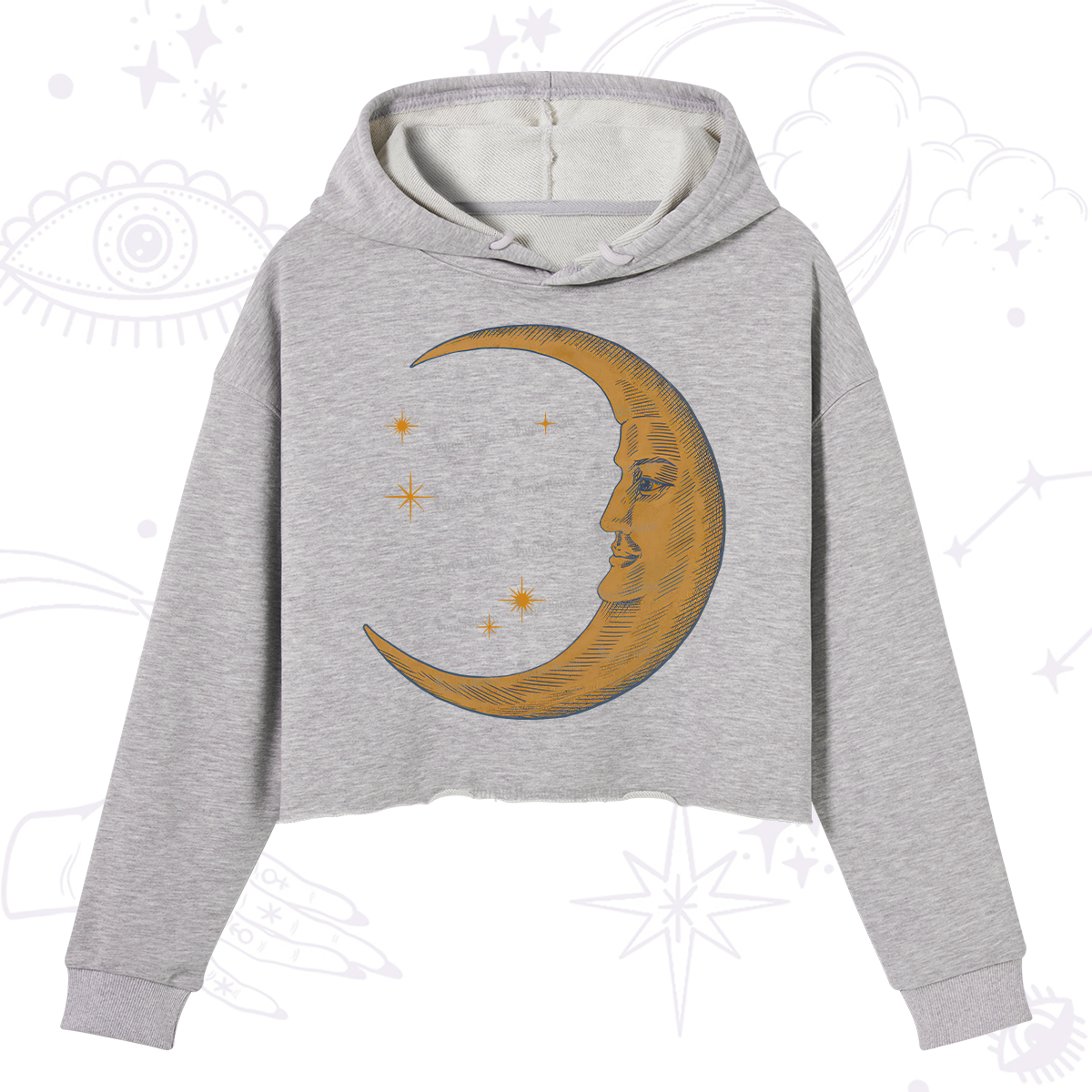 Purplehecate Celestial Moon Crop Hoodie