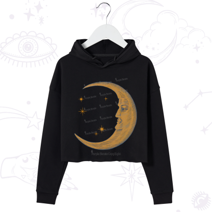 Purplehecate Celestial Moon Crop Hoodie