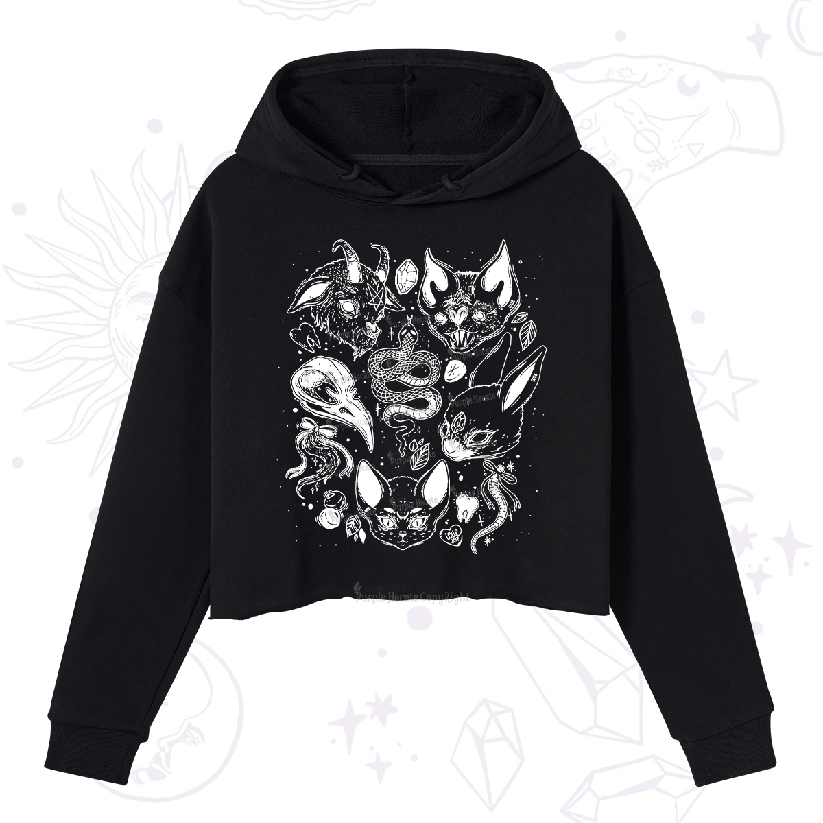 Purplehecate Familiar Spirits Crop Hoodie