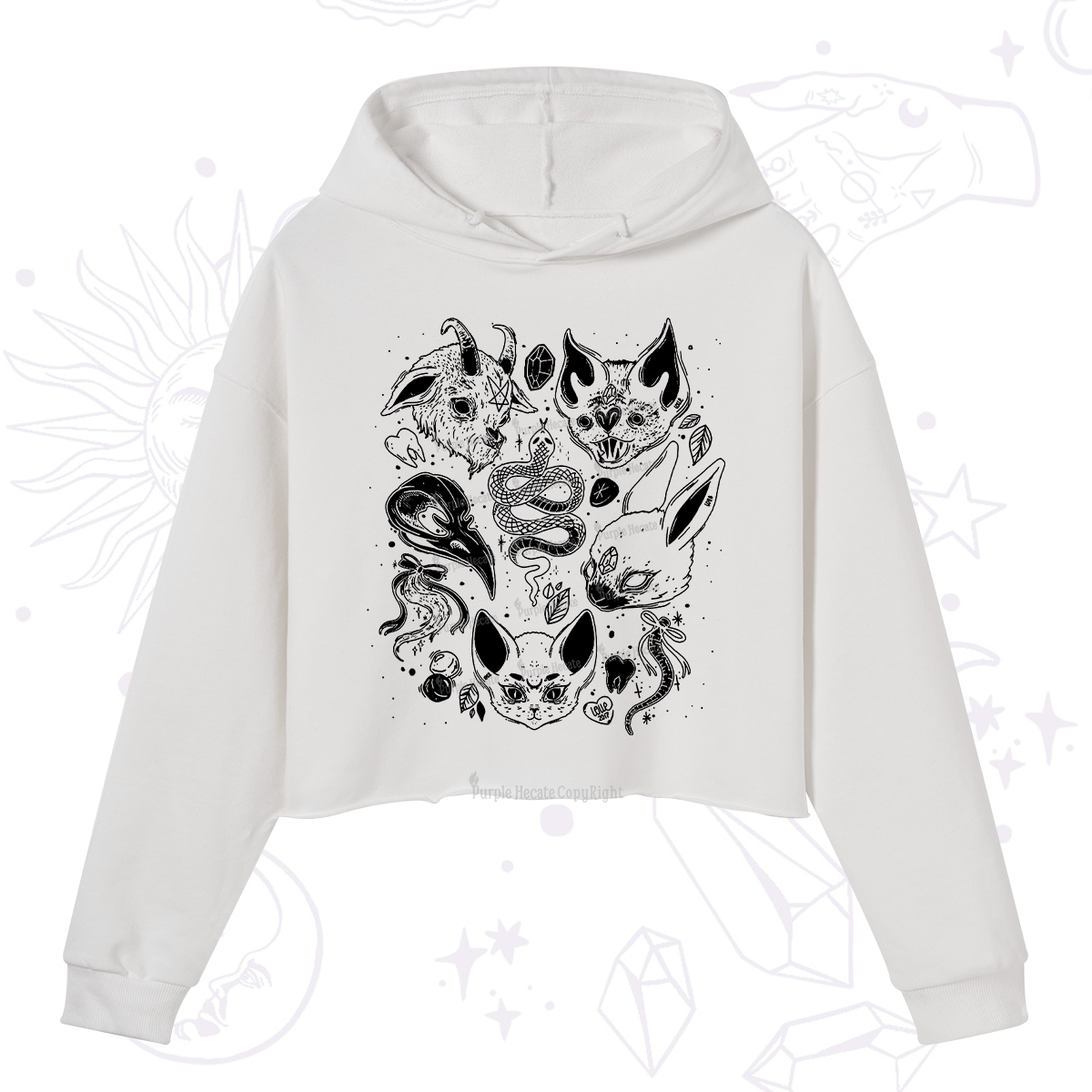 Purplehecate Familiar Spirits Crop Hoodie