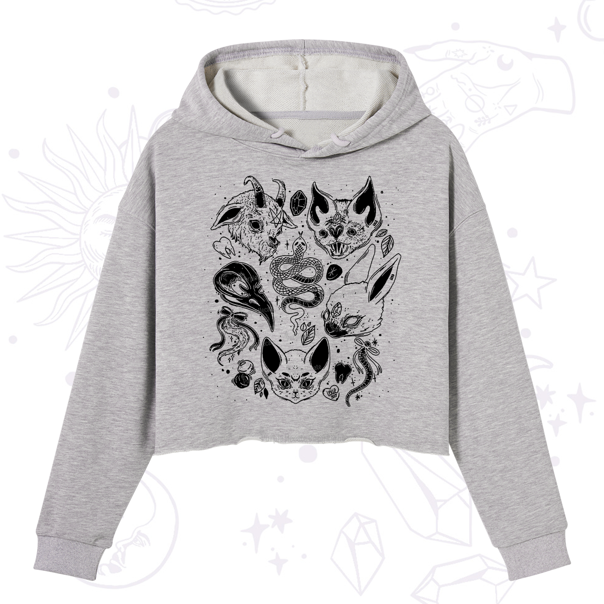 Purplehecate Familiar Spirits Crop Hoodie