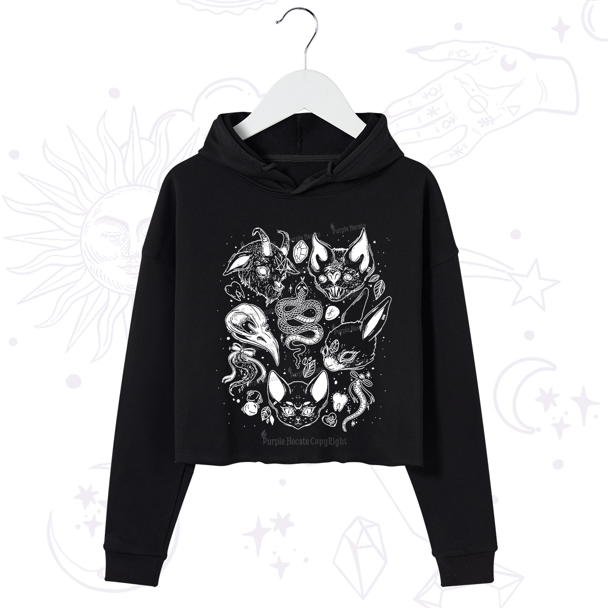 Purplehecate Familiar Spirits Crop Hoodie