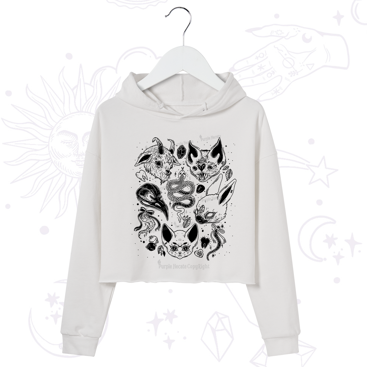 Purplehecate Familiar Spirits Crop Hoodie