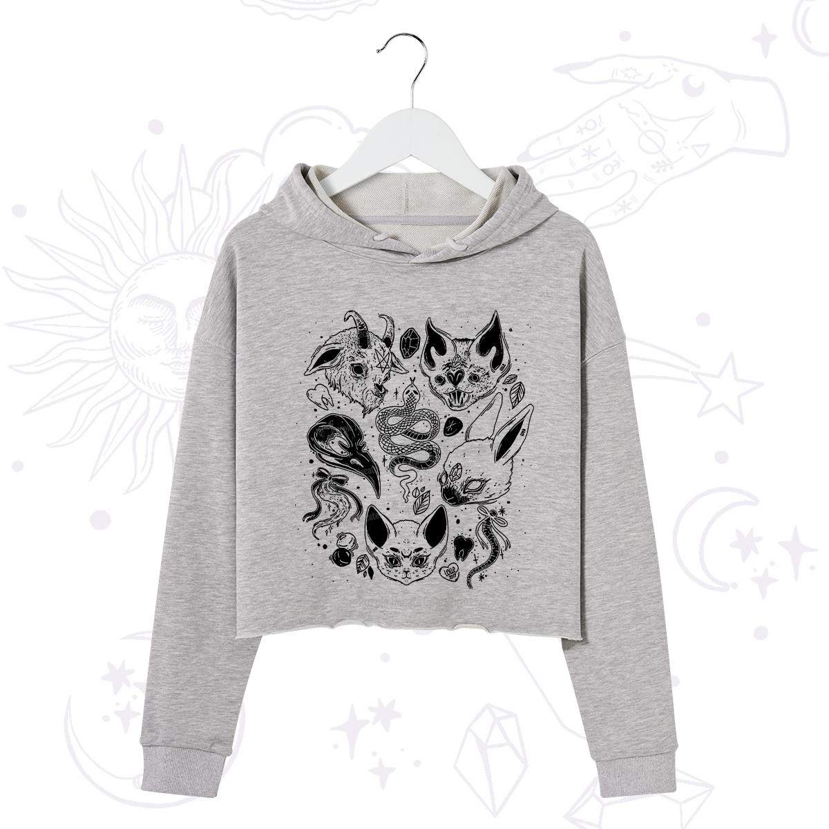 Purplehecate Familiar Spirits Crop Hoodie