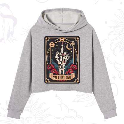 Purplehecate The Zero Fucks Given Crop Hoodie
