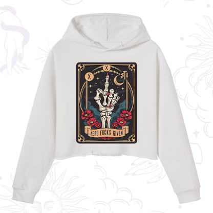 Purplehecate The Zero Fucks Given Crop Hoodie