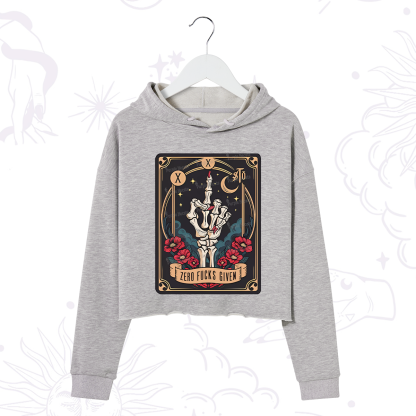 Purplehecate The Zero Fucks Given Crop Hoodie