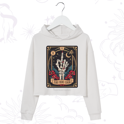 Purplehecate The Zero Fucks Given Crop Hoodie