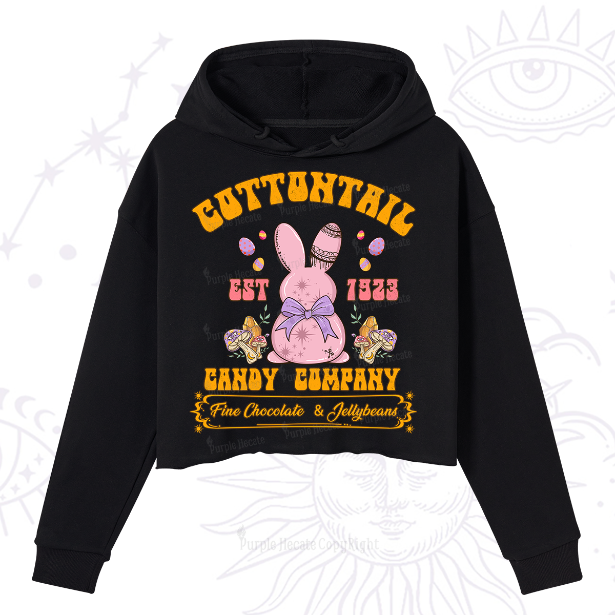 Purplehecate Cottontail Candy Company Easter Crop Hoodie