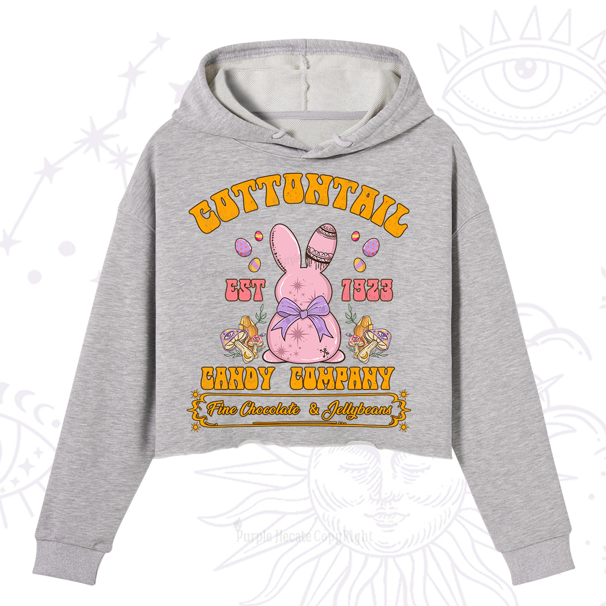 Purplehecate Cottontail Candy Company Easter Crop Hoodie
