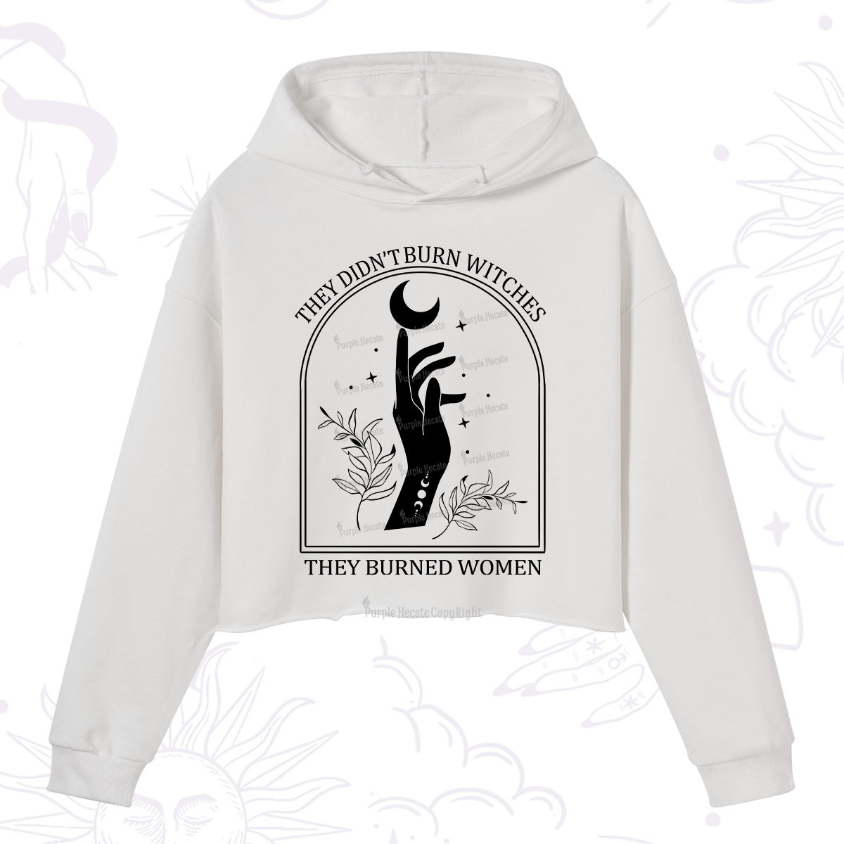Purplehecate They Didn't Burn Witches They Burned Women Crop Hoodie