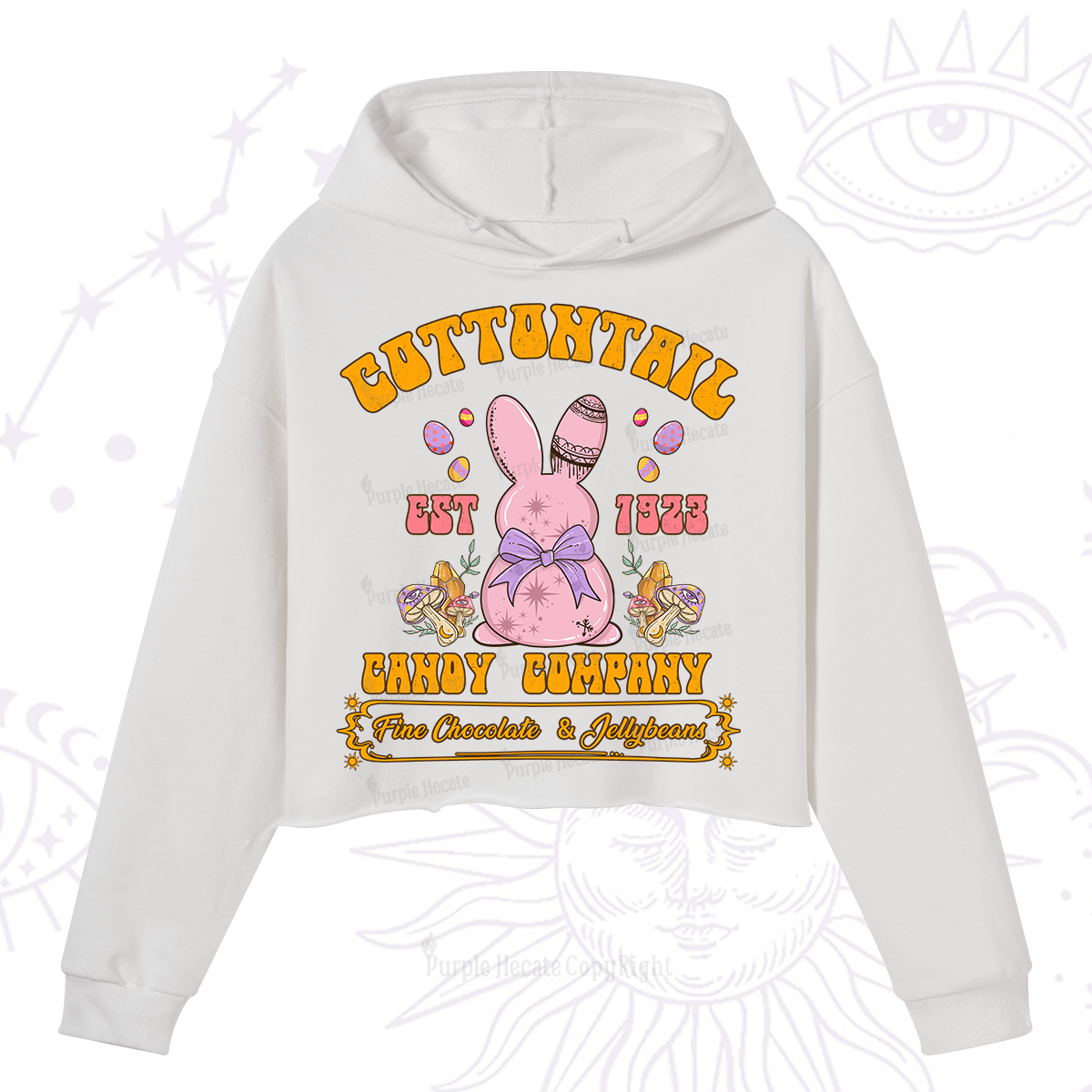 Purplehecate Cottontail Candy Company Easter Crop Hoodie