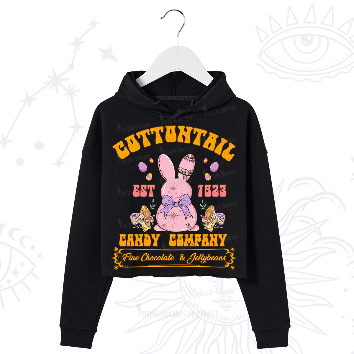 Purplehecate Cottontail Candy Company Easter Crop Hoodie
