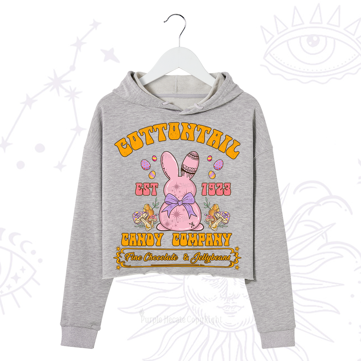 Purplehecate Cottontail Candy Company Easter Crop Hoodie