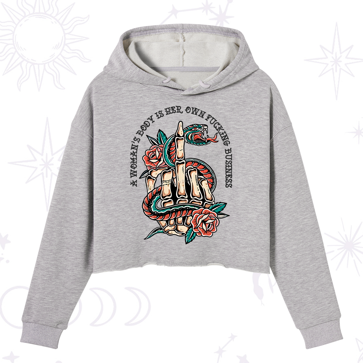 Purplehecate A Women's Body Is Her Crop Hoodie