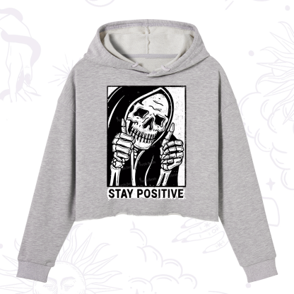 Purplehecate Stay Positive Crop Hoodie