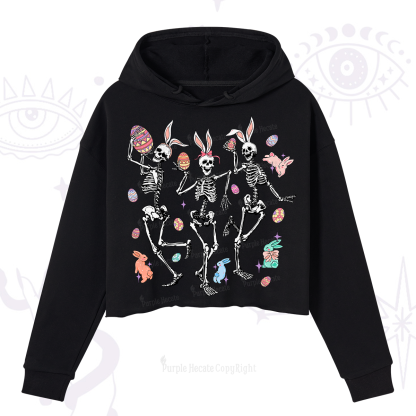 Purplehecate Easter Bunny Skeleton Crop Hoodie