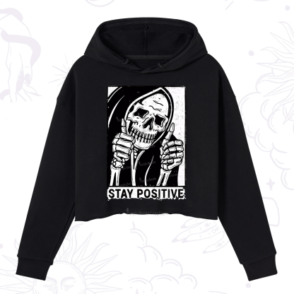 Purplehecate Stay Positive Crop Hoodie