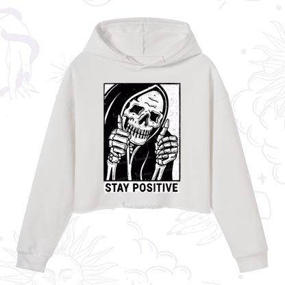 Purplehecate Stay Positive Crop Hoodie