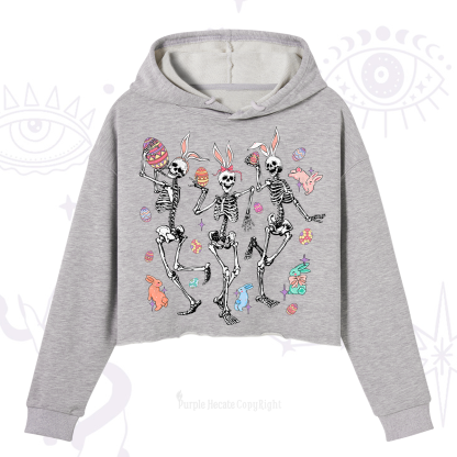 Purplehecate Easter Bunny Skeleton Crop Hoodie