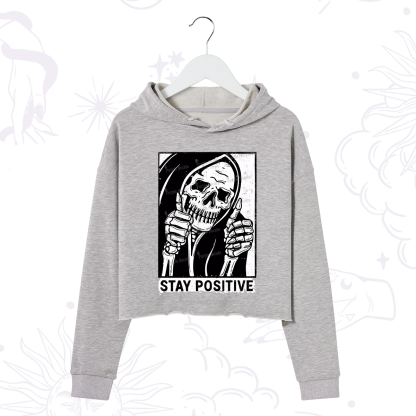 Purplehecate Stay Positive Crop Hoodie