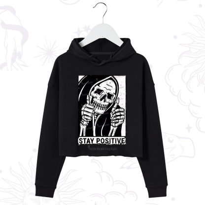 Purplehecate Stay Positive Crop Hoodie