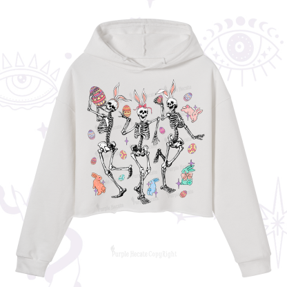 Purplehecate Easter Bunny Skeleton Crop Hoodie