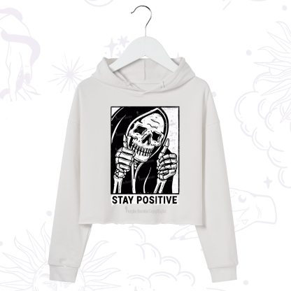 Purplehecate Stay Positive Crop Hoodie