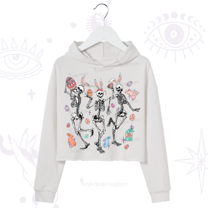 Purplehecate Easter Bunny Skeleton Crop Hoodie