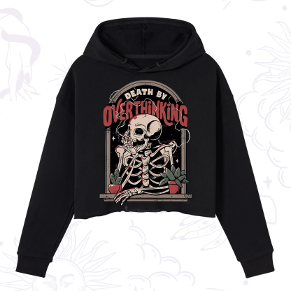 Purplehecate Death By Overthinking Crop Hoodie