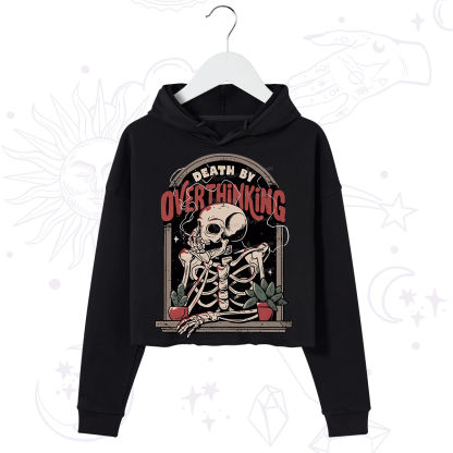 Purplehecate Death By Overthinking Crop Hoodie
