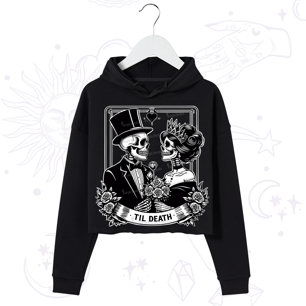 Purplehecate Til Death Crop Hoodie