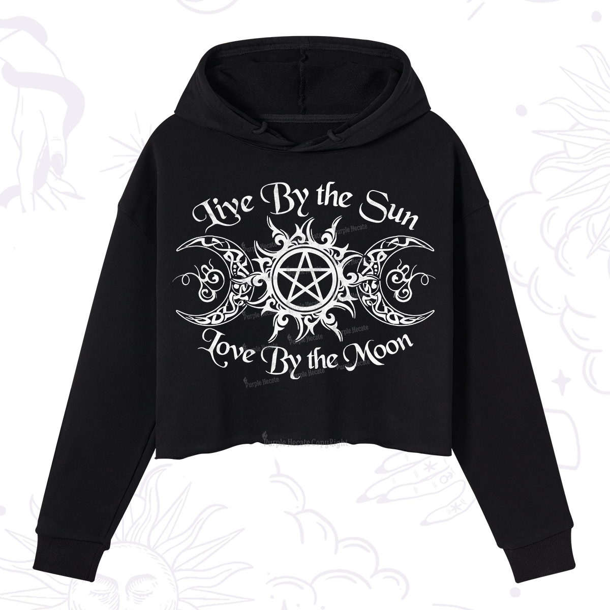Purplehecate Hecate's Lunar Blessing Crop Hoodie