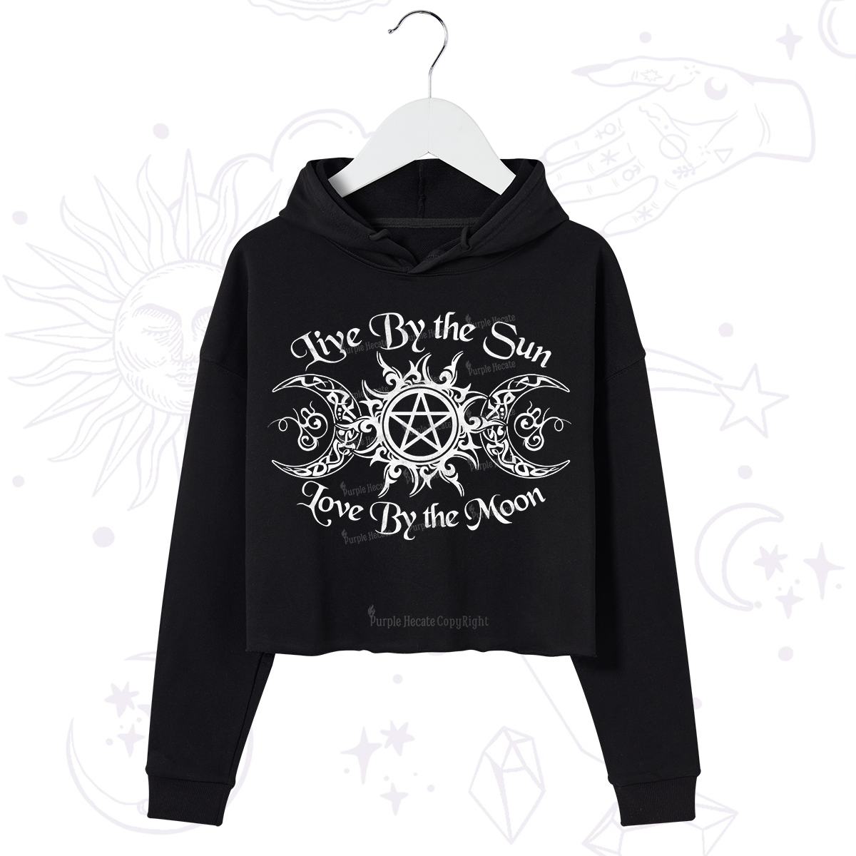 Purplehecate Hecate's Lunar Blessing Crop Hoodie