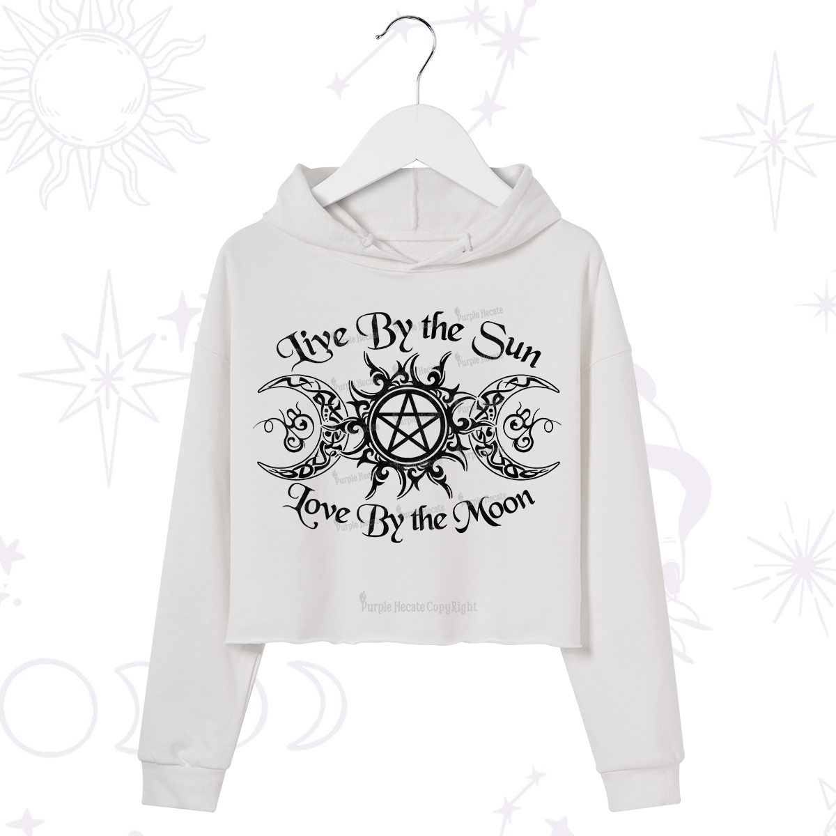 Purplehecate Hecate's Lunar Blessing Crop Hoodie