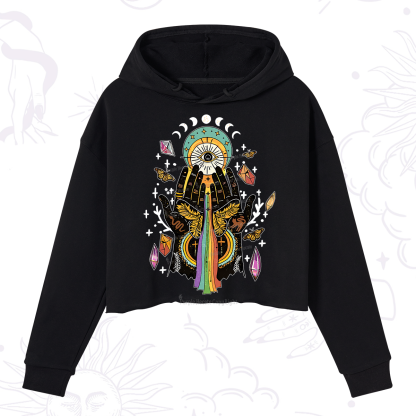 Purplehecate Mystical Witchy Hands Crop Hoodie