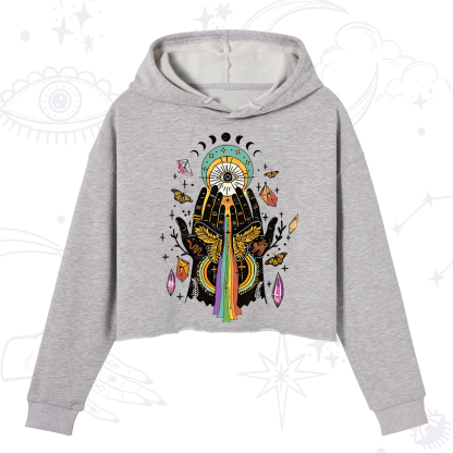 Purplehecate Mystical Witchy Hands Crop Hoodie