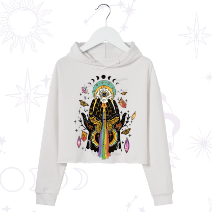 Purplehecate Mystical Witchy Hands Crop Hoodie