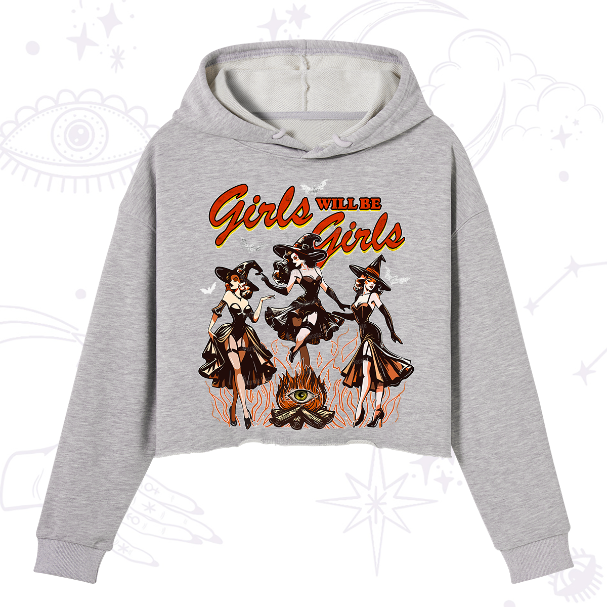 Purplehecate Girls Will Be Girls Crop Hoodie