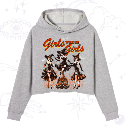 Purplehecate Girls Will Be Girls Crop Hoodie