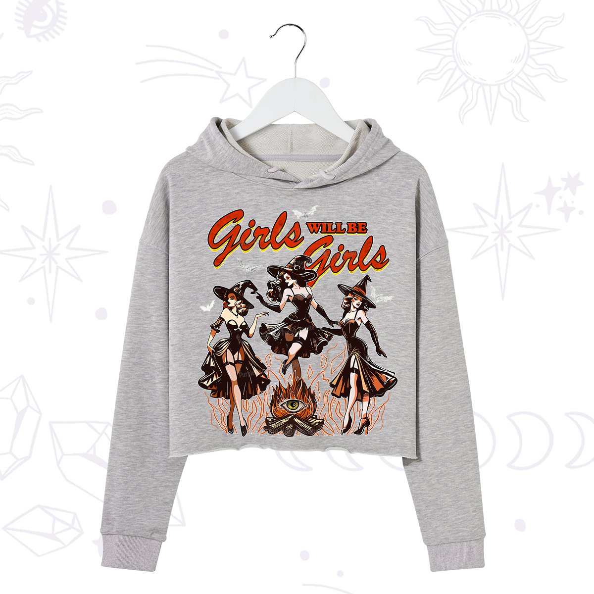Purplehecate Girls Will Be Girls Crop Hoodie