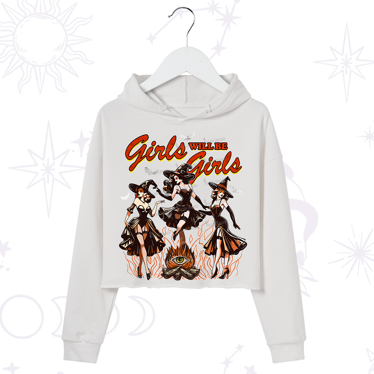 Purplehecate Girls Will Be Girls Crop Hoodie