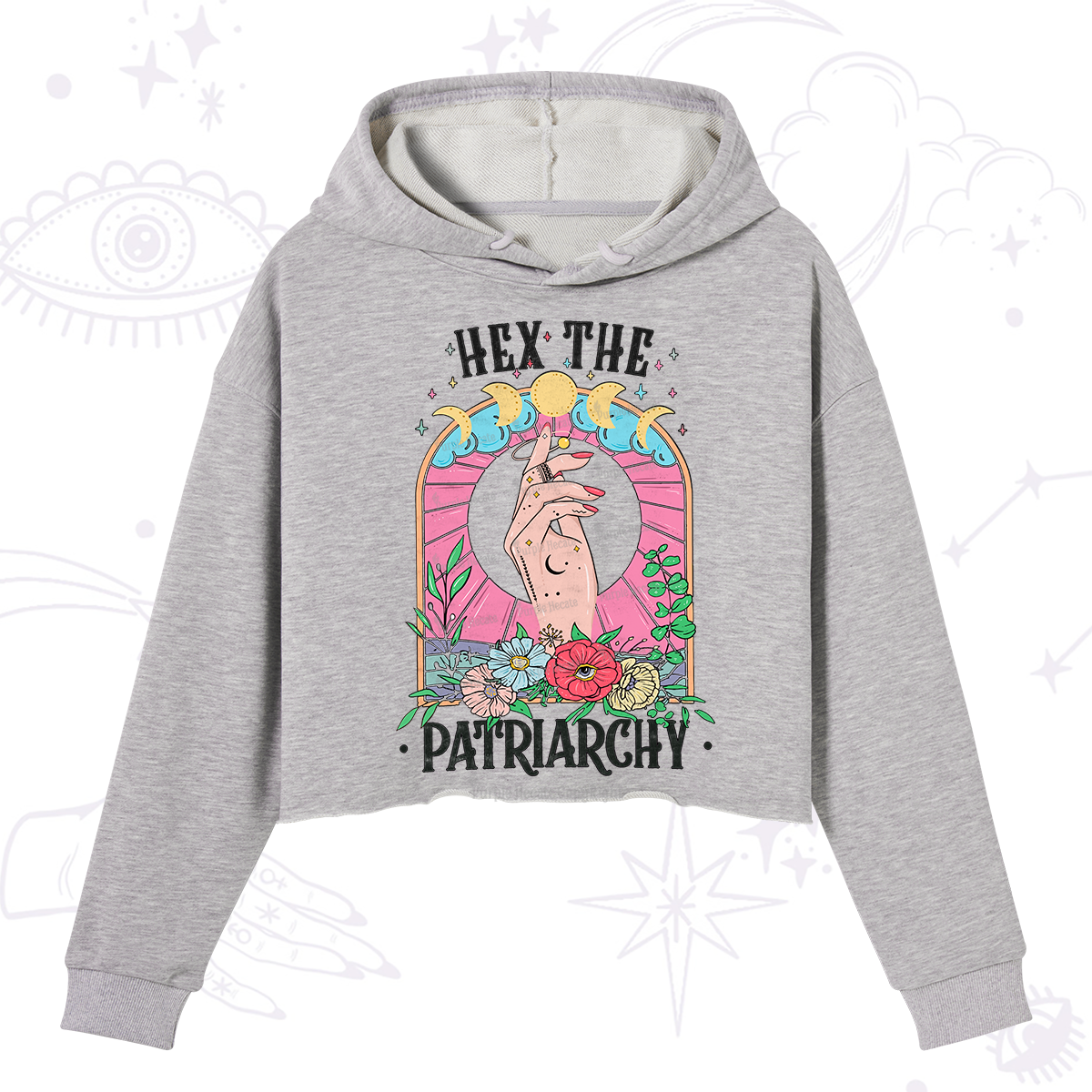 Purplehecate Hex The Patriarchy Crop Hoodie