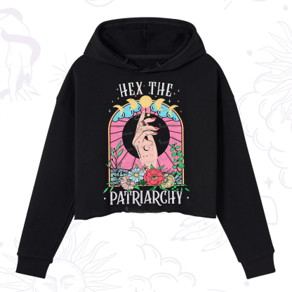 Purplehecate Hex The Patriarchy Crop Hoodie