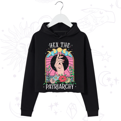 Purplehecate Hex The Patriarchy Crop Hoodie
