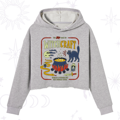 Purplehecate Book Of Witchcraft Crop Hoodie