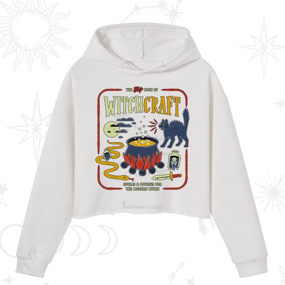 Purplehecate Book Of Witchcraft Crop Hoodie