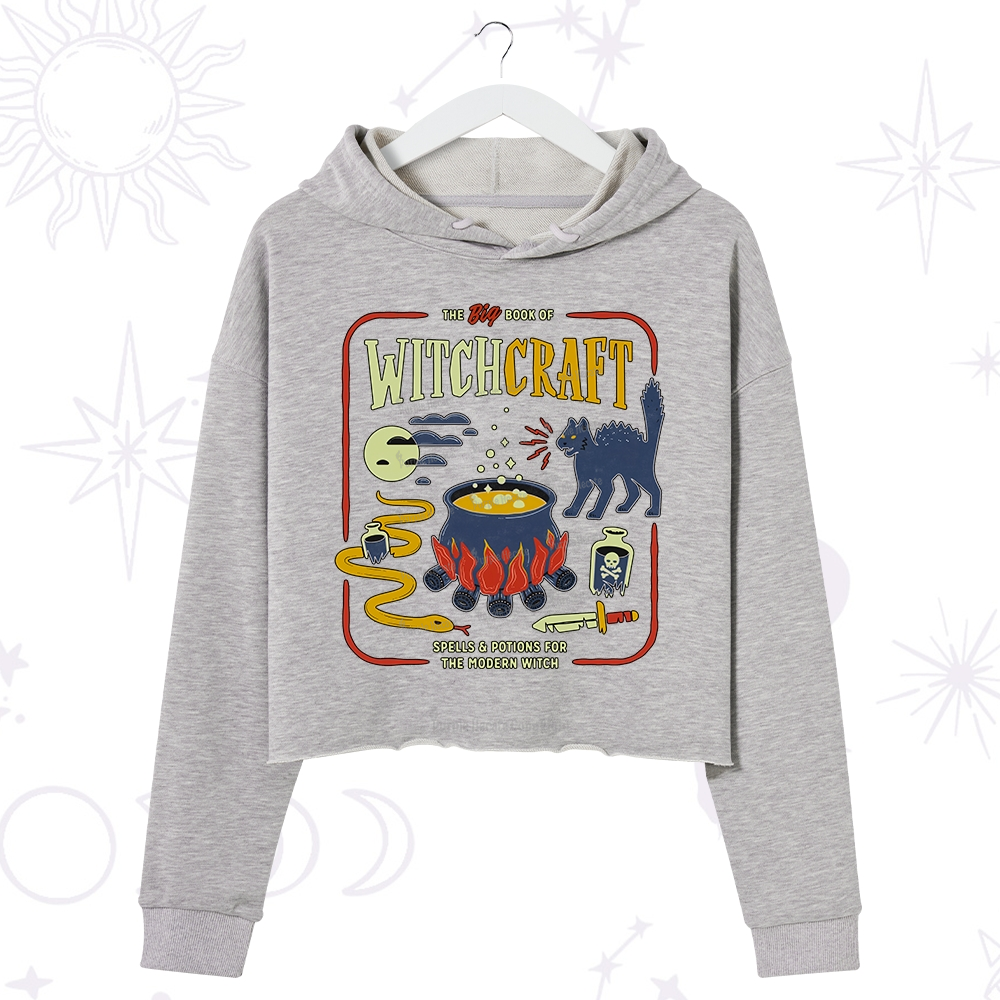 Purplehecate Book Of Witchcraft Crop Hoodie