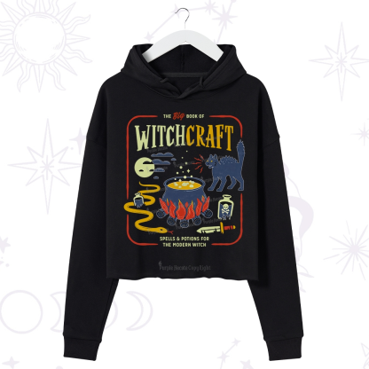 Purplehecate Book Of Witchcraft Crop Hoodie