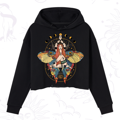 Purplehecate Luna Moth Crop Hoodie
